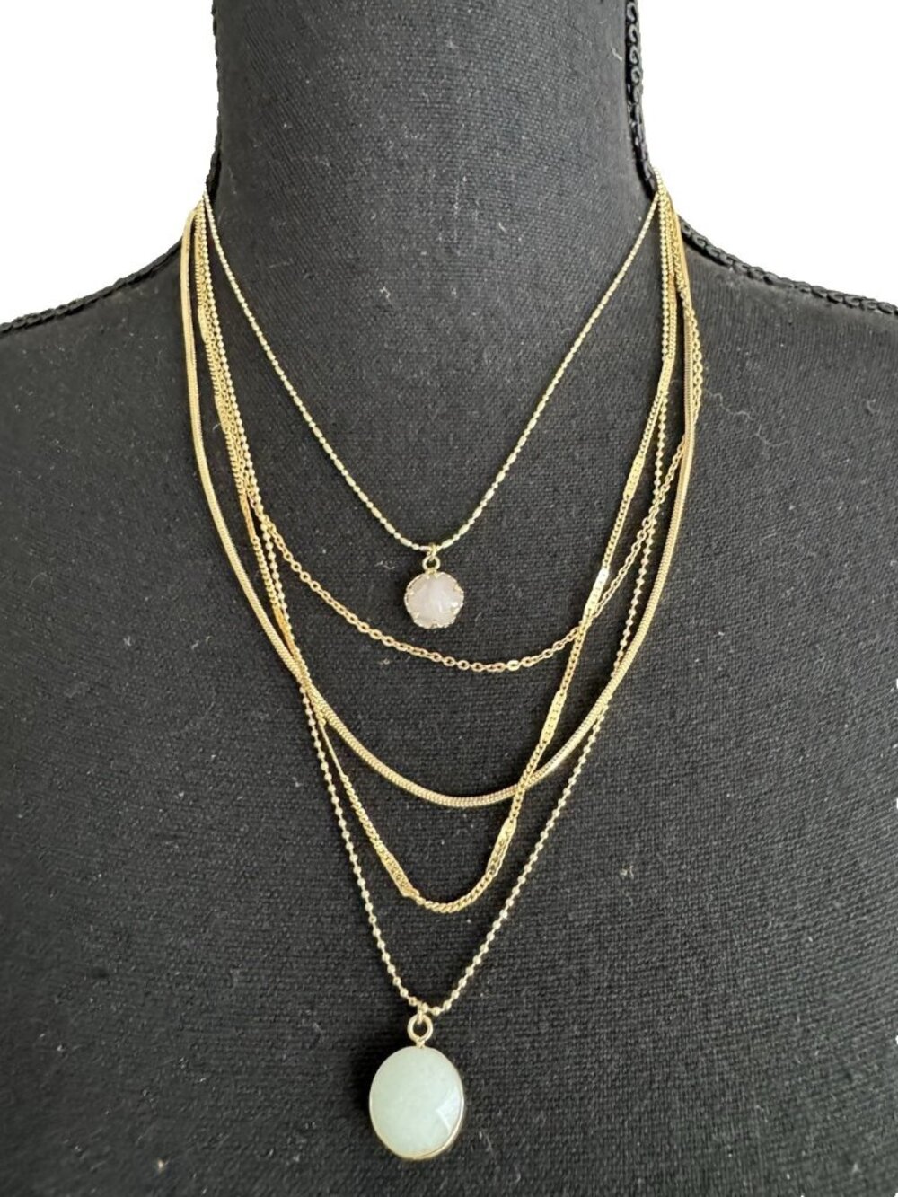 5 Lane Bryant Chains Goldtone Pendant Charm 3 Layered Convertible Necklace NEW